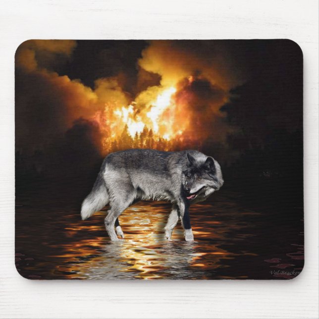 "Survivor" Wolf Mousepad (Frente)