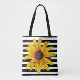Susa Foto Black Stripe Tote Bag Amarelo
