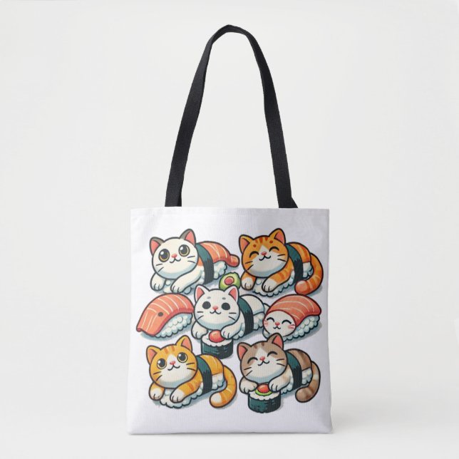 Sushi Cats Design para uma Tote Bag exclusiva (Frente)