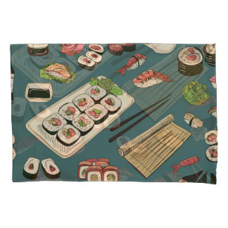 Sushi Rolls: Vintage sem costura colorida.