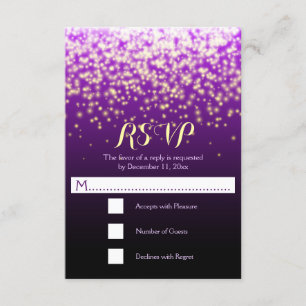 Suspeita luzes de casamento roxo RSVP
