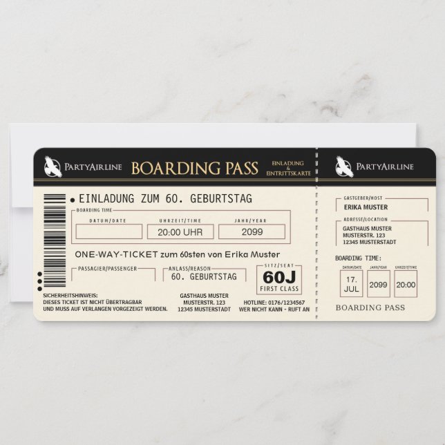 suspender-se cartão de convite a 60. Aniversário (Frente)