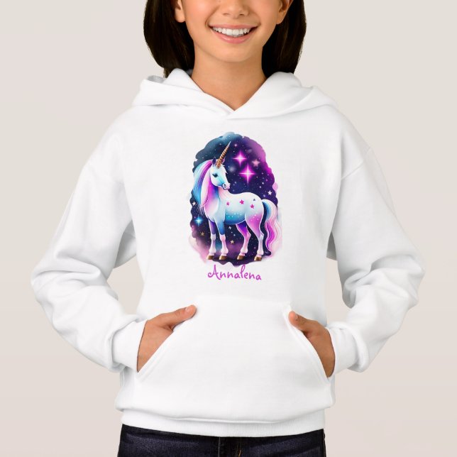 süßes Einhorn vor einem funkelnden Sternenhimmel (Frente)