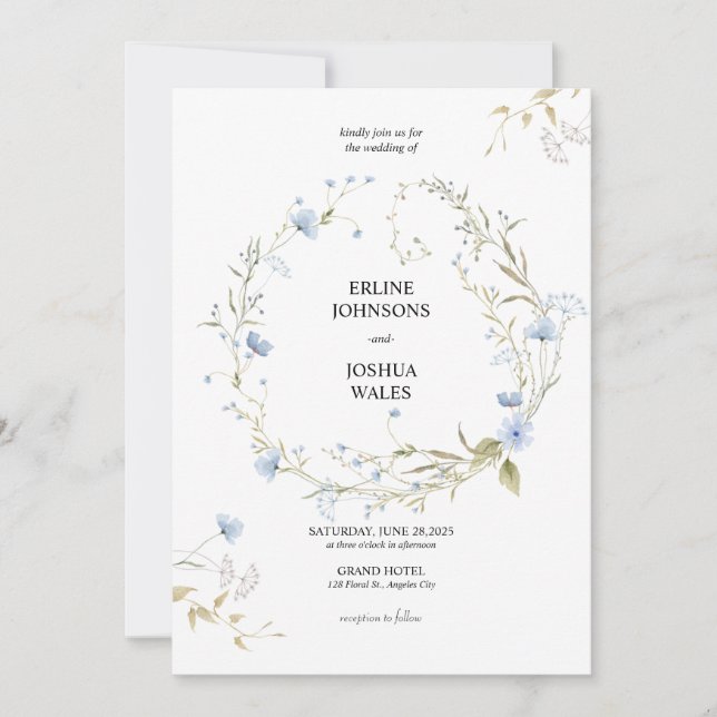 Sussurrando Blossoms Convite para Casamento (Frente)