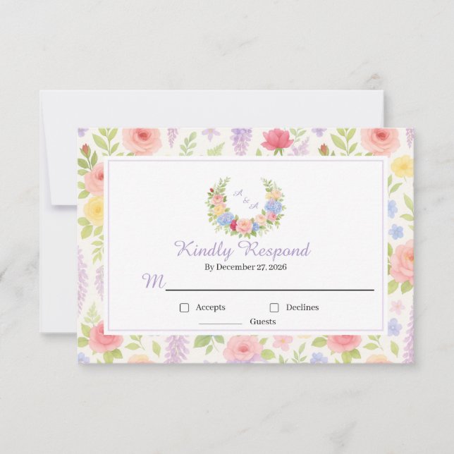 Sussurrando RSVP de Blooms (Frente)