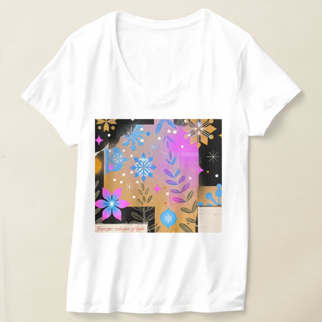 Sussurro de Luz – Camiseta Elegante com Decote em  (Postura )