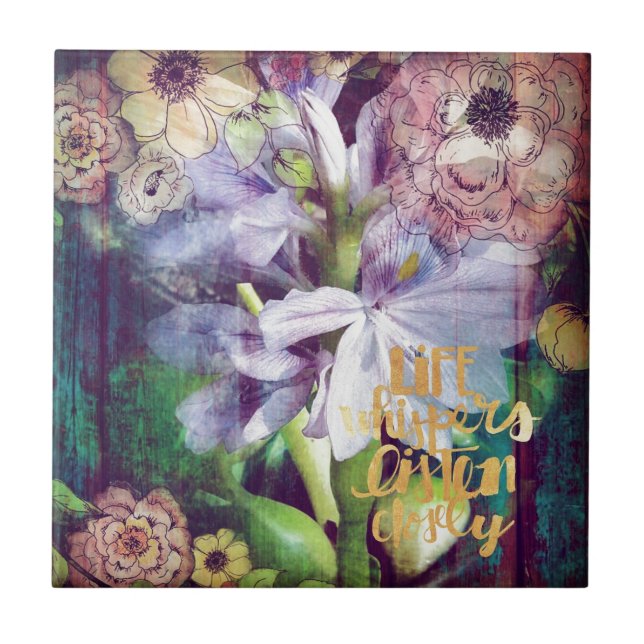 Sussurros da vida ouvem a colagem digital do rato (Frente)