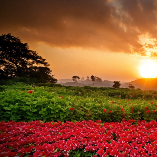 Sussurros de encantamento: O Realm Mágico Celular  (As the sun dips below the horizon, the garden transforms into a canvas of breathtaking beauty. )