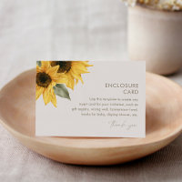 SUTTON Sunflower Enclosure Card, Convite Inserir