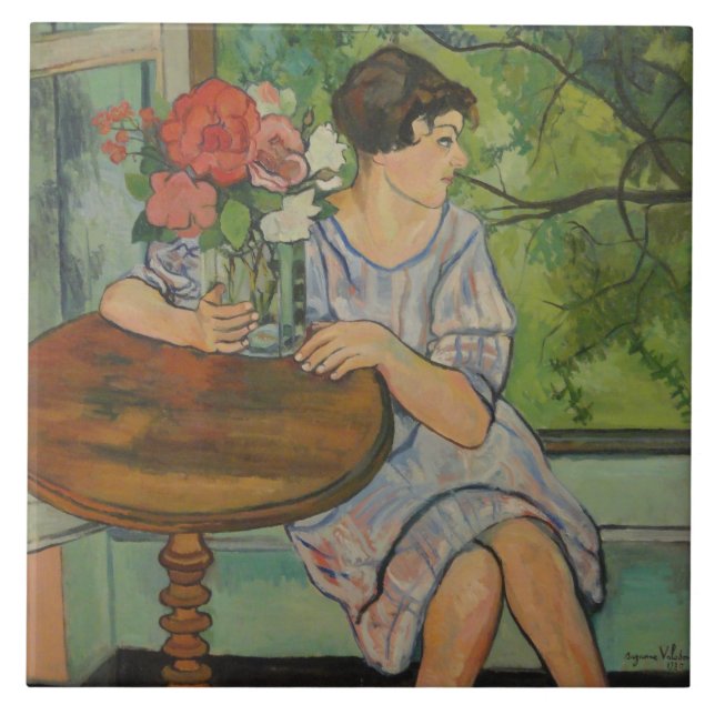 Suzanne Valadon Young Girl em frente a uma janela (Frente)