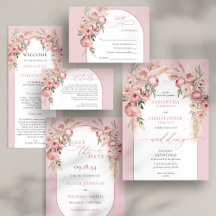 Boho arch blush peonies pampas and eucalyptus