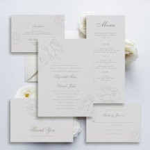 Formal Classic Roses Wedding Faux Embossed