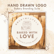 Hand Drawn Logo Bakery Branding Suite