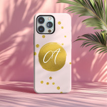 Golden Polka Dot Design on iPhone case, iPad Cover