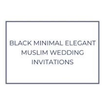 Black Minimal Elegant Gold Script Muslim Wedding
