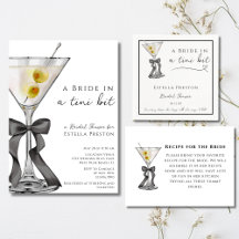A Tini Bit Black Bow Dirty Martini Bridal Shower