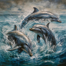 Dolphins Watercolor Painting