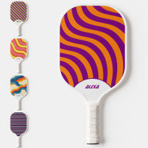 Retro Stripes Pickleball Paddle