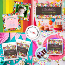 WHIMSICAL SPRING FLOWERS GARDEN GIRL'S BIRTHDAY