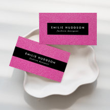 Pink Glitter Business Cards Collection