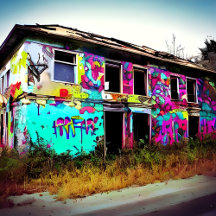 Coloful Urban Art Abandoned Houses