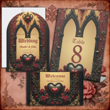 Golden accents, red roses, and a heart