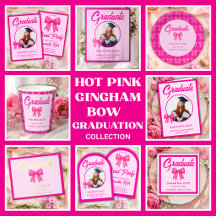 Hot Pink Gingham Bow Graduation Collection