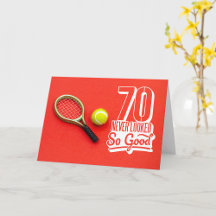 Tennis 70th Birthday Cards and Gift ideas