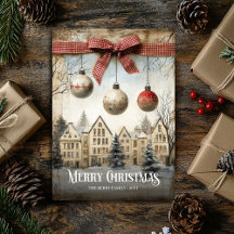 Vintage Neutral Colors Christmas Cards #58V