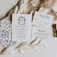 Elegant Black Chinoiserie Victorian Floral Wedding