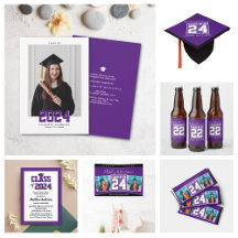 Elegant Royal Purple Graduation Party Celebration