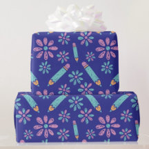 Floral Seamless Wrapping Paper for School Gifts