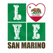 Love San Marino California State Flag Heart