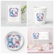 Gender Reveal Party - Teddy Bear - Blue and Pink 4