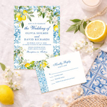 Mediterranean Blue Tile Lemon Wedding Suite