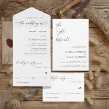 Romantic Heart Script Minimalist Wedding Suite