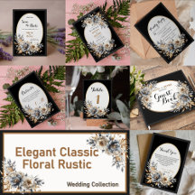 Elegant Classic Floral Rustic Wedding. Gold/Silver
