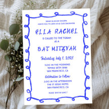 Messy Loops Custom Bar Bat Mitzvah Invitation 
