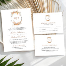 Fall Autumn Wildflower Crest Wedding