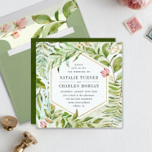 Hexagon Floral Green Foliage Collection           