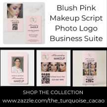 Blush Pink Makeup Script Photo Logo Business Suite