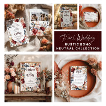 Rustic Burnt Orange Boho Floral Wedding