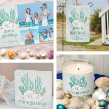 Coastal Christmas Seas & Greetings Glitter Coral