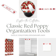 Classic Red Poppy Organization Tools