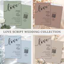 Black Love Script Minimalist Wedding Suite 
