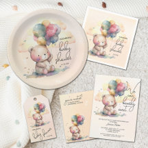 PASTEL BEAR AND BALLOONS BABY SHOWER COLLECTION