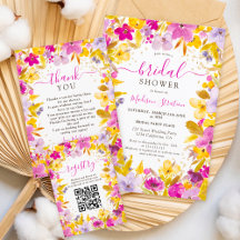 Boho modern purple lavender floral bridal shower