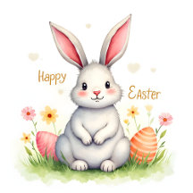 Cute Easter Bunny And Eggs Modern Collection