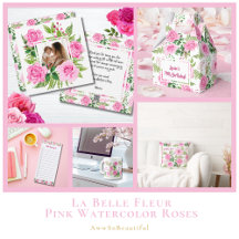 La Belle Fleur - Pink Watercolor Roses