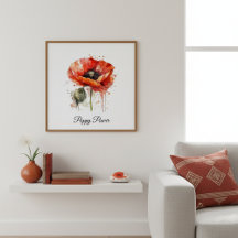 Vibrant Poppy Fields, a watercolor collection